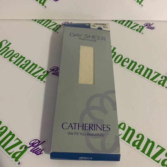 Catherines Pantyhose Day Sheer Hosiery Ribbed Panty Nylon Linen Plus Size F - Picture 1 of 4